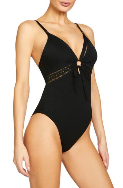 Robin Piccone Isabelle Keyhole One-piece Swimsuit In Black