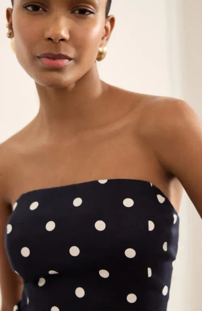 Next Textured Spot Strapless Top In Black