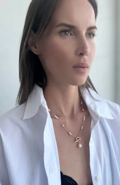 St. Moran Freshwater Pearl Toggle Necklace