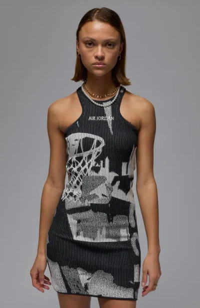Jordan Graphic Mini Dress In Black