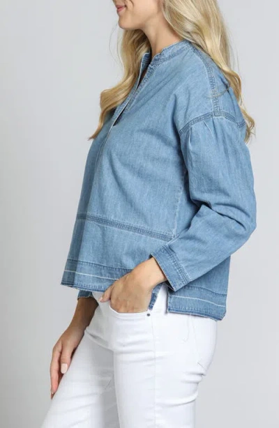 Apny Release Hem Pullover Top In Purple