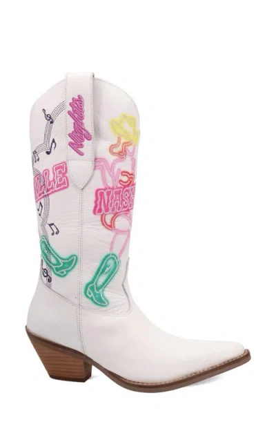 Dingo Womens Nashville Nights Leather Stacked Heel Cowboy Boots