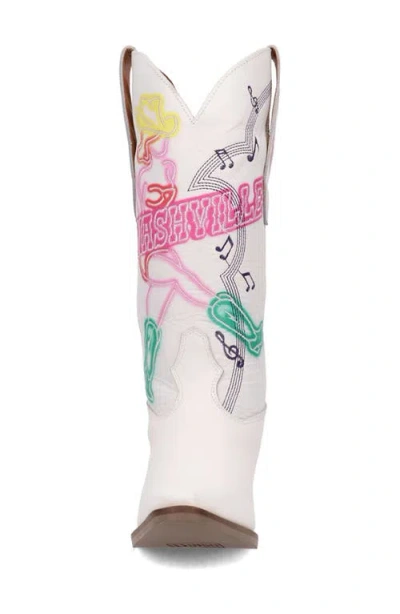 Dingo Womens Nashville Nights Leather Stacked Heel Cowboy Boots