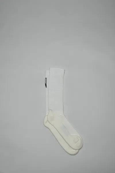 Rick Owens Drkshdw Hollywood Knee High Socks In White