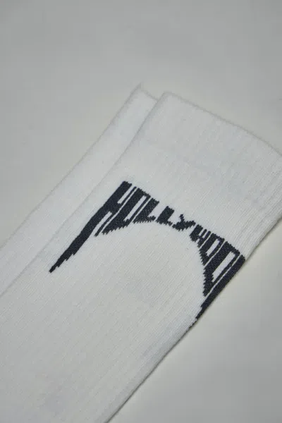 Rick Owens Drkshdw Hollywood Knee High Socks In White