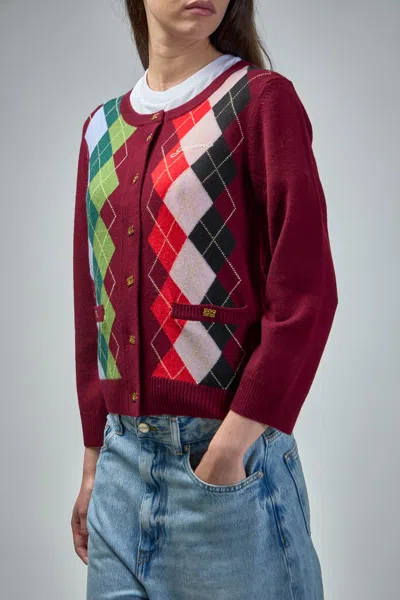 Ganni Cashmere Wool Mix Cardigan In Brown