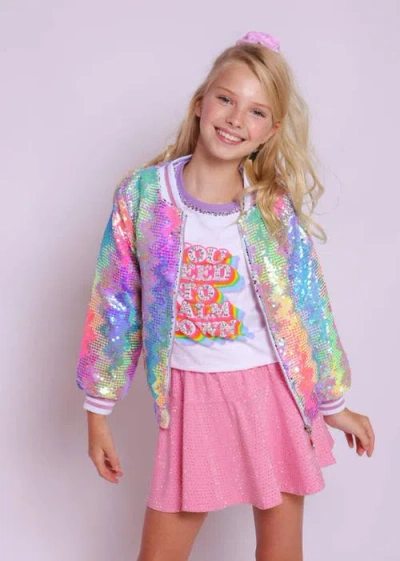 Lola + The Boys Kaleidoscope Sequin Bomber