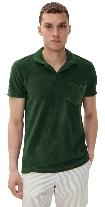 Orlebar Brown Green Terry Towelling Polo