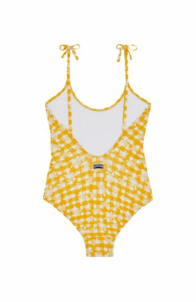 Vilebrequin Kids' Turtles Vichy One-piece Swimsuit