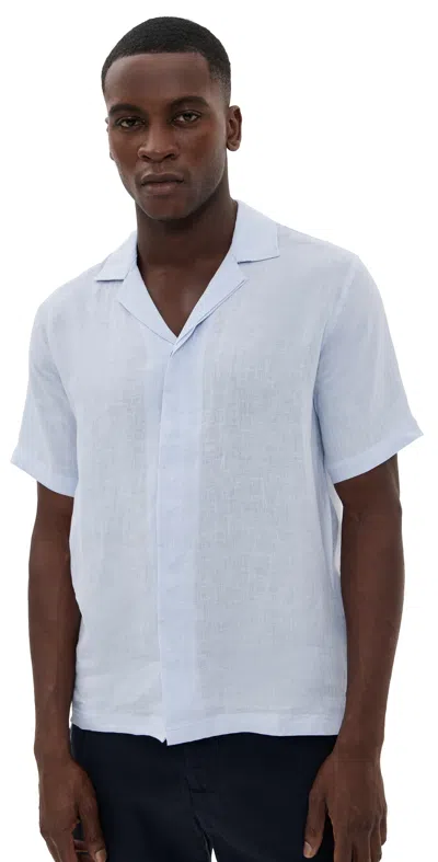 Orlebar Brown Maitan Camp-collar Ribbed Organic Cotton-terry Shirt In White