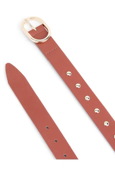 Ettika Stud Leather Belt In Brown