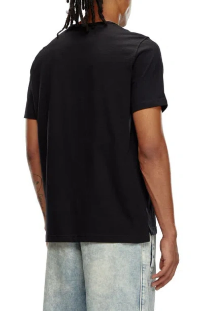 Diesel Just' Black Crewneck T-shirt With Logo Detail In Cotton