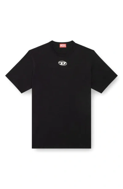 Diesel Just' Black Crewneck T-shirt With Logo Detail In Cotton