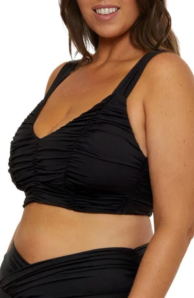 Becca Etc . Colorcode Shirred Bikini Top In Black