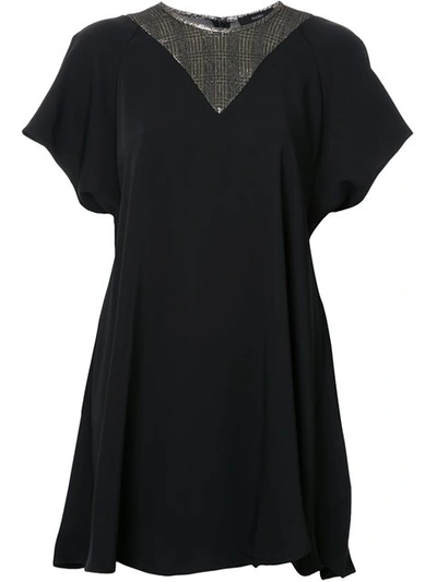 Ellery Checked Detail T-shirt In Black