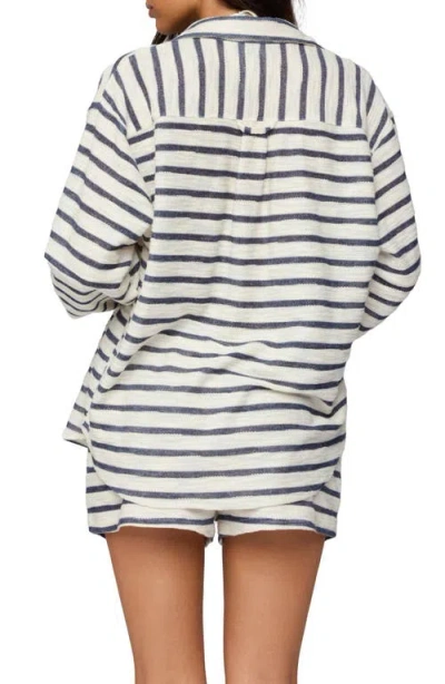 Edikted Collins Oversized Striped Button Up Shirt