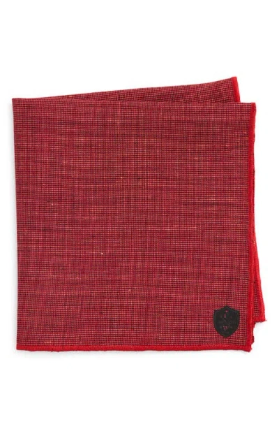 Clifton Wilson Dark Red Slub Linen Pocket Square