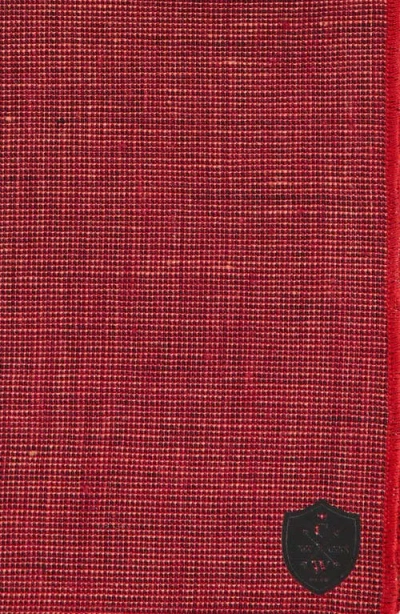 Clifton Wilson Dark Red Slub Linen Pocket Square