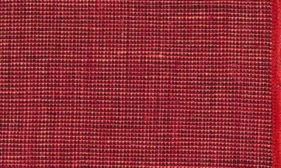 Clifton Wilson Dark Red Slub Linen Pocket Square
