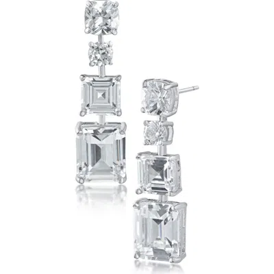 Kenneth Jay Lane Mixed Cut Cubic Zirconia Linear Drop Earrings
