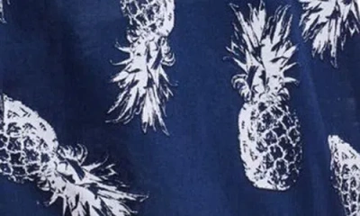 Paisley & Gray Men's Slim Fit Short Sleeve Pineapple Print Button Front Camp Shirt In Burgundy