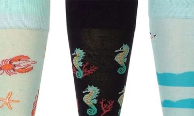 Memoi Assorted 3-pack Crew Socks In Multi