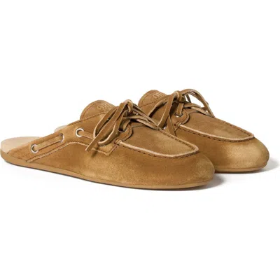 Miu Miu Faded Suede Mules In Gold