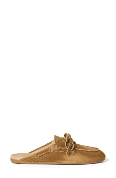 Miu Miu Faded Suede Mules In Gold