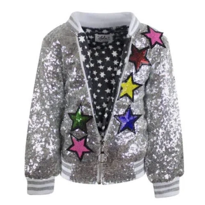 Lola + The Boys Girl's Unicorn Sequined Bomber Jacket