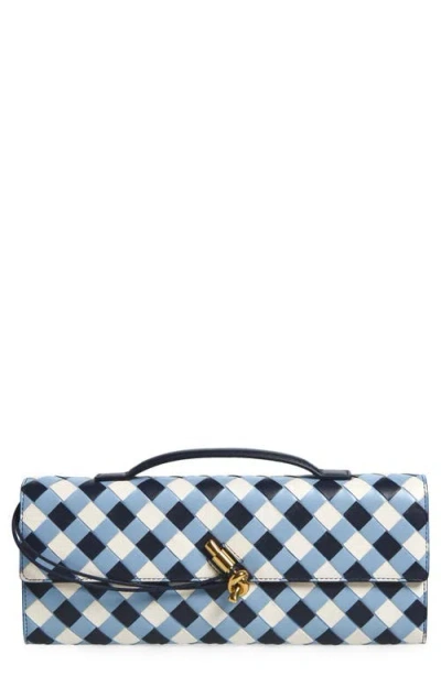 Bottega Veneta Andiamo Small Intrecciato Leather Clutch In White