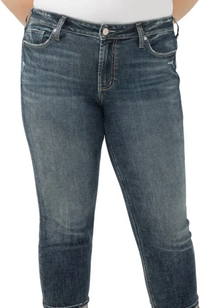 Silver Jeans Co. Suki Americana Curvy Mid Rise Capri Jeans In Blue