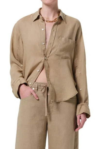 Citizen Of Humanity Citizens Of Humanity Kayla Button-up Linen Shirt In Neutral