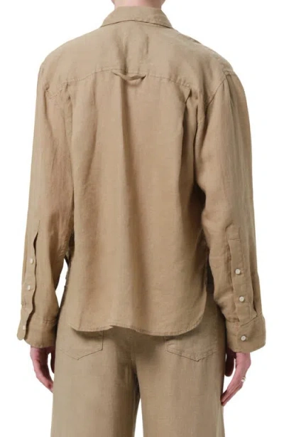 Citizen Of Humanity Citizens Of Humanity Kayla Button-up Linen Shirt In Neutral
