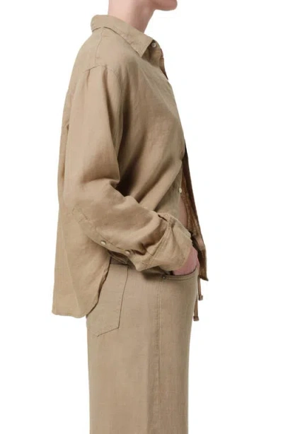 Citizen Of Humanity Citizens Of Humanity Kayla Button-up Linen Shirt In Neutral