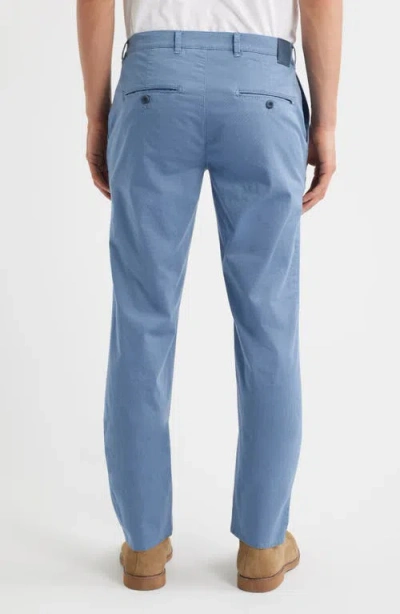 Brax Fabio Micropattern Flat Front Cotton Blend Pants In Blue