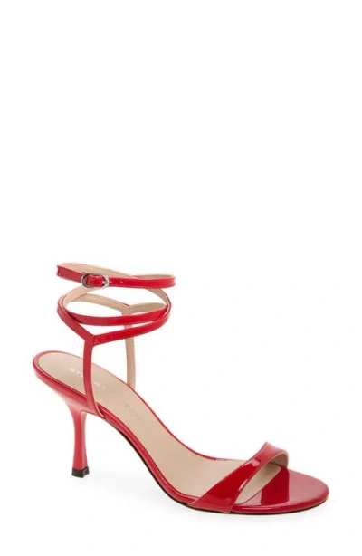 Stuart Weitzman Nudist Patent Ankle-strap Sandals In Cherry