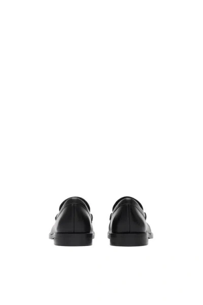 Burberry Leather Penny Loafers In Black