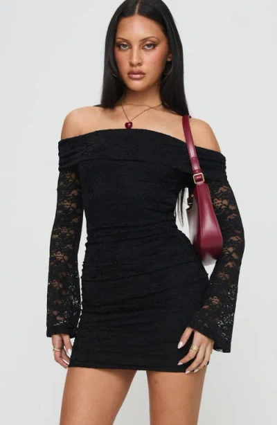 Princess Polly Fable Off The Shoulder Long Sleeve Minidress