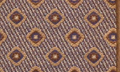 Clifton Wilson Brown Diamond Jacquard Silk Pocket Square