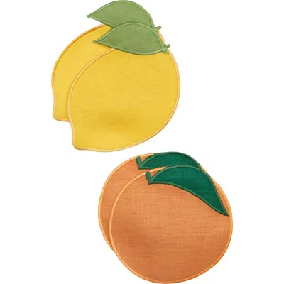 Piecework Puzzles Set Of 4 Citrus Cocktail Napkins