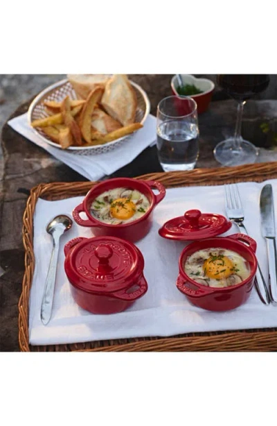 Staub 3 Piece Ceramic Mini Cocotte Set In Cherry