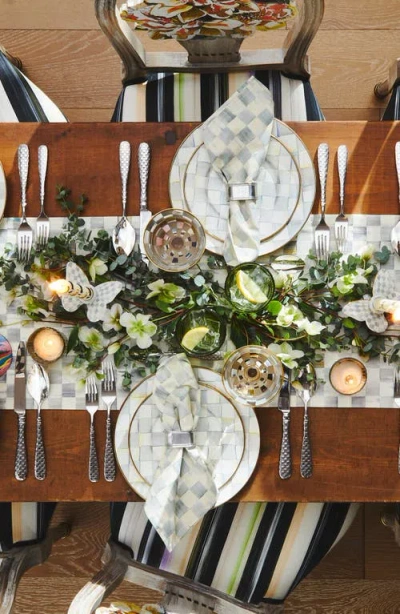 Mackenzie-childs Mackenzie Childs Sterling Check Table Runner