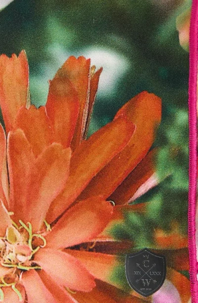 Clifton Wilson Fuchsia Multifloral Silk Pocket Square In Pink