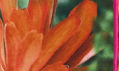 Clifton Wilson Fuchsia Multifloral Silk Pocket Square In Pink