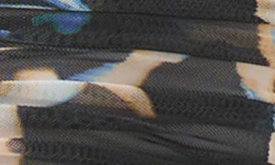 Afrm Odilla Printed Off The Shoulder Mesh Top