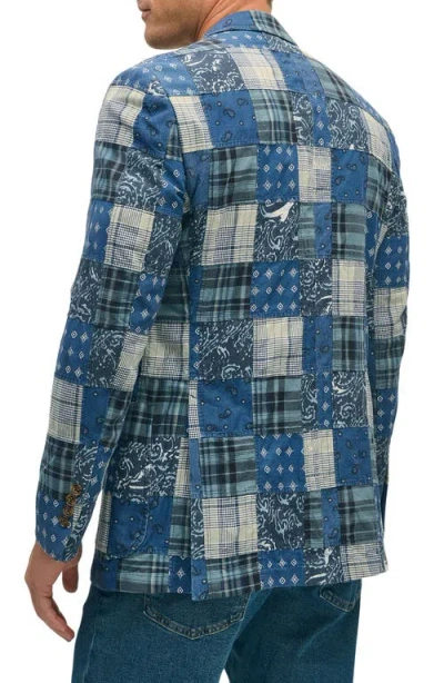 Brooks Brothers Classic Fit Cotton Patchwork Madras Sport Coat In Navy