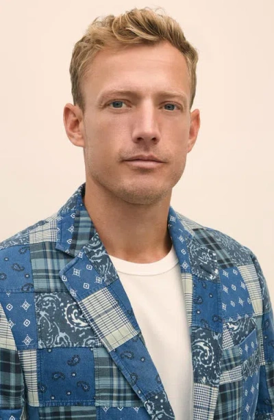 Brooks Brothers Classic Fit Cotton Patchwork Madras Sport Coat In Navy