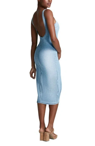 Commando Denim Midi Tank Dress In Washed Indigo