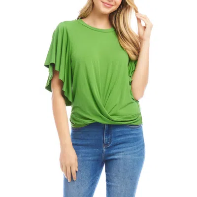 Karen Kane Flutter Sleeve Drape Front Jersey Top