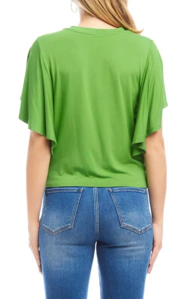 Karen Kane Flutter Sleeve Drape Front Jersey Top
